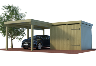 Konfigurator Multi Einzelcarport mit halben seitlichem Abstellraum