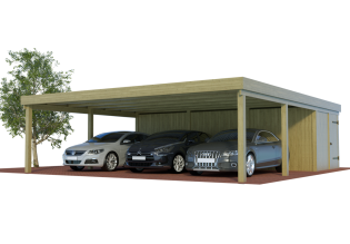 Das MULTI-Carport mit drei Stellplätzen und Abstellraum