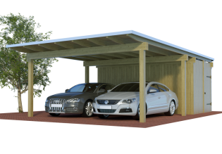Konfigurator Quadro Design Doppelcarport mit Abstellraum