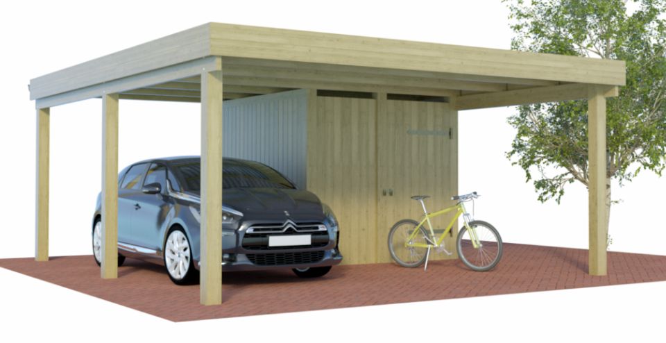 Alle Infos und das Angebot zu Carports mit Geräteraum