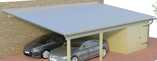 Infos und Preise Pultdachcarports mit Gefälle zur Seite Infos und Preise Pultdachcarports mit Gefälle zur Seite