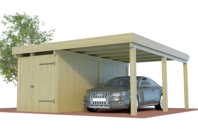 Infos und Preise Carports mit seitlichem Abstellraum