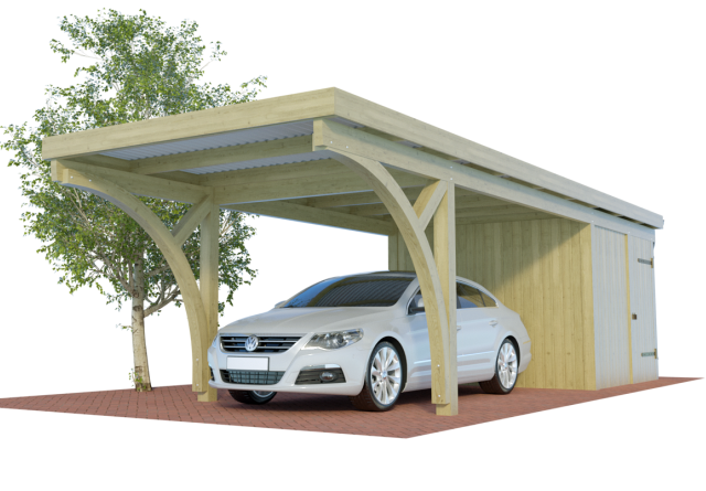 Konfigurator Quadro Einzel Bogencarport mit Abstellraum