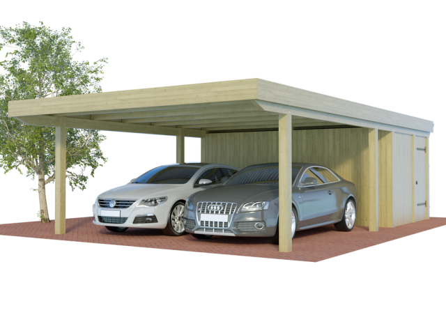 Konfigurator QUADRO Doppelcarports mit Abstellraum