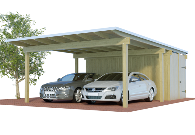 Konfigurator Quadro Design Doppelcarport mit Abstellraum