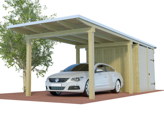 Konfigurator Quadro Design Einzelcarport mit Abstellraum