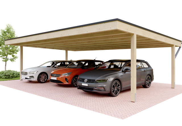 Starport® BSH Dreiercarport aus Leimholz