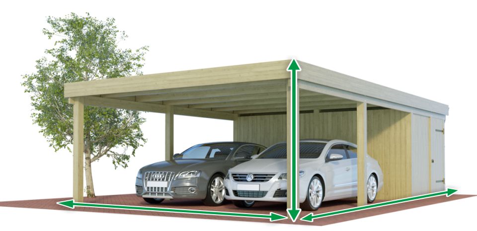 Alle Infos und das Angebot zu Carports mit Geräteraum